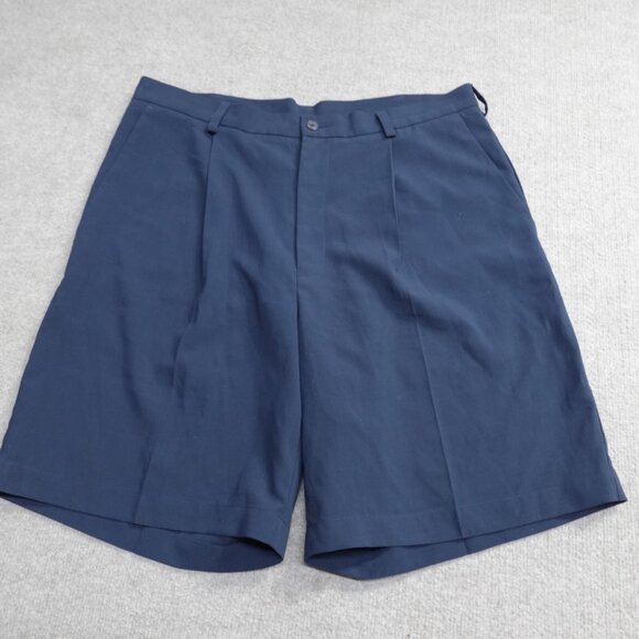 Nike Golf Mens Shorts 36 Blue Solid Poly Pleated Front 8" In - Picture 1 of 11